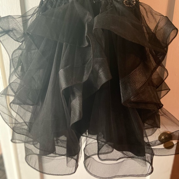 Women’s Formal short black ball gown lace tulle Sz 12 prom cocktail dress - Picture 4 of 7